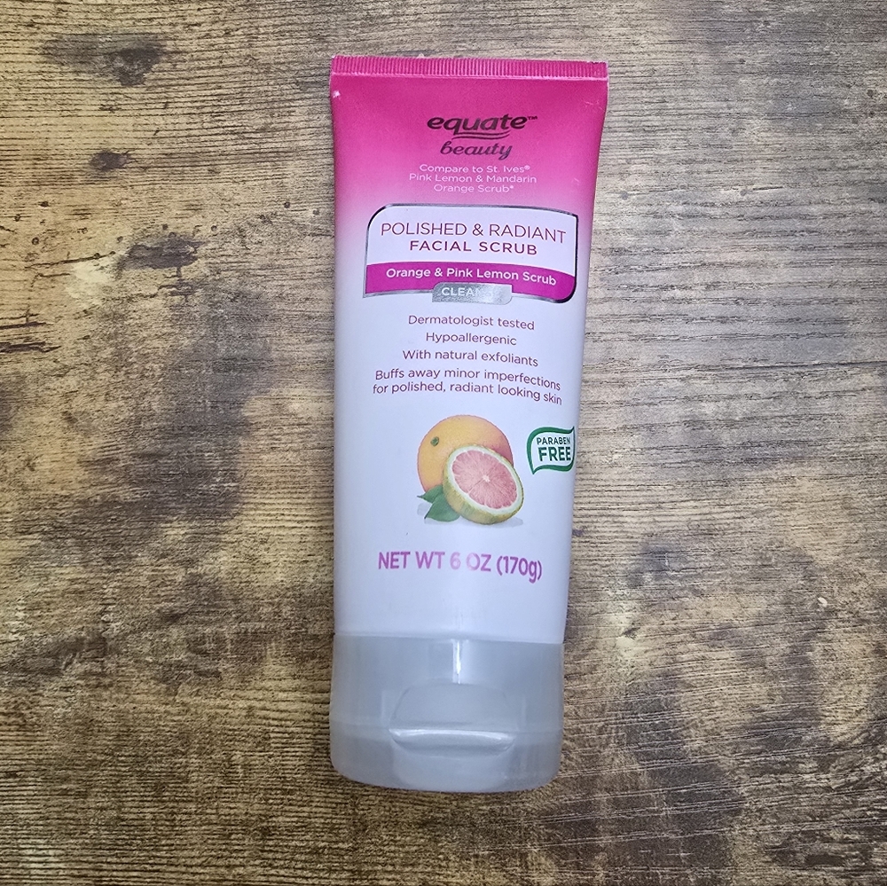Equate Beauty Facial Scrub Pink and Orange Lemon Scrub 6OZ